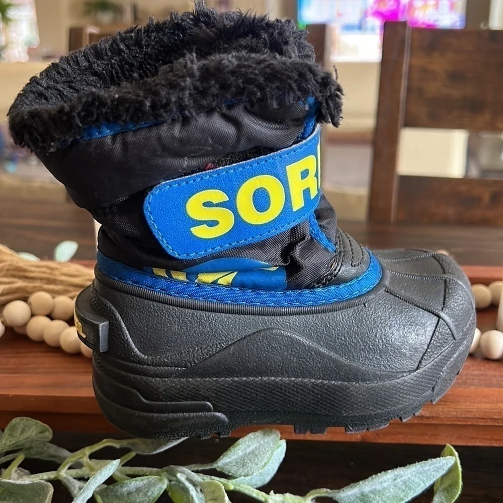 Sorel toddler winter boot Snow Commander black/super blue | size 8